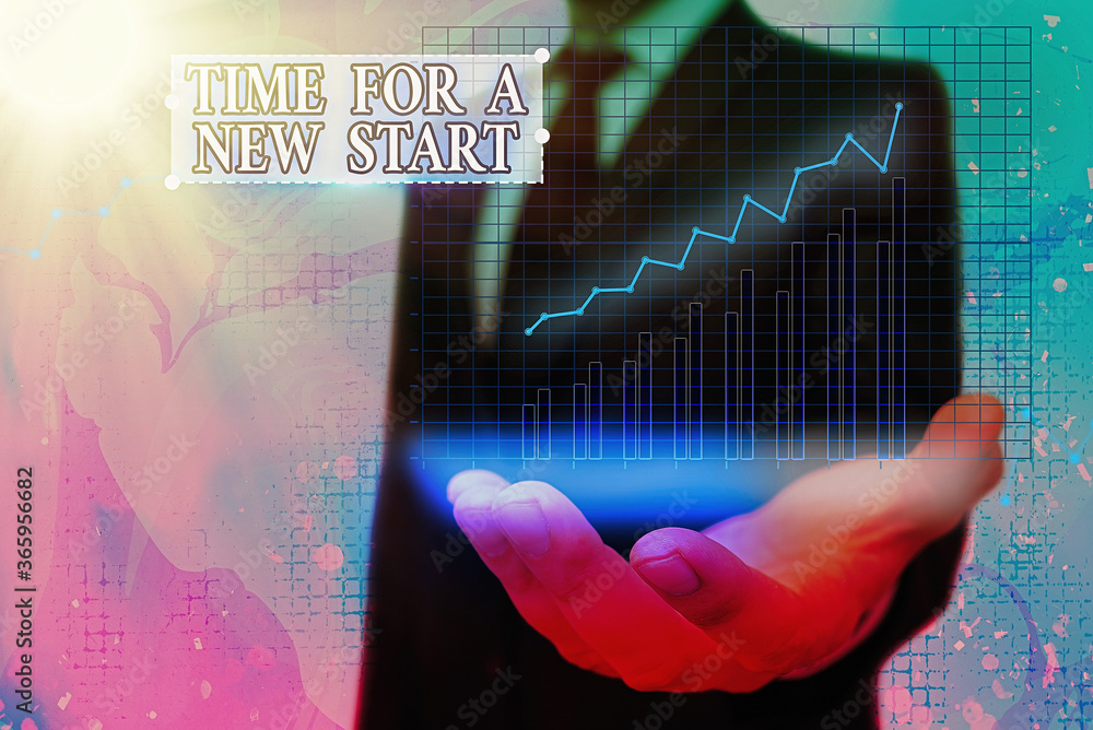 Poster word writing text time for a new start. business photo showcasing the beginning of an event or proce