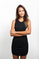 Portrait of young beautiful Asian woman with brown hair