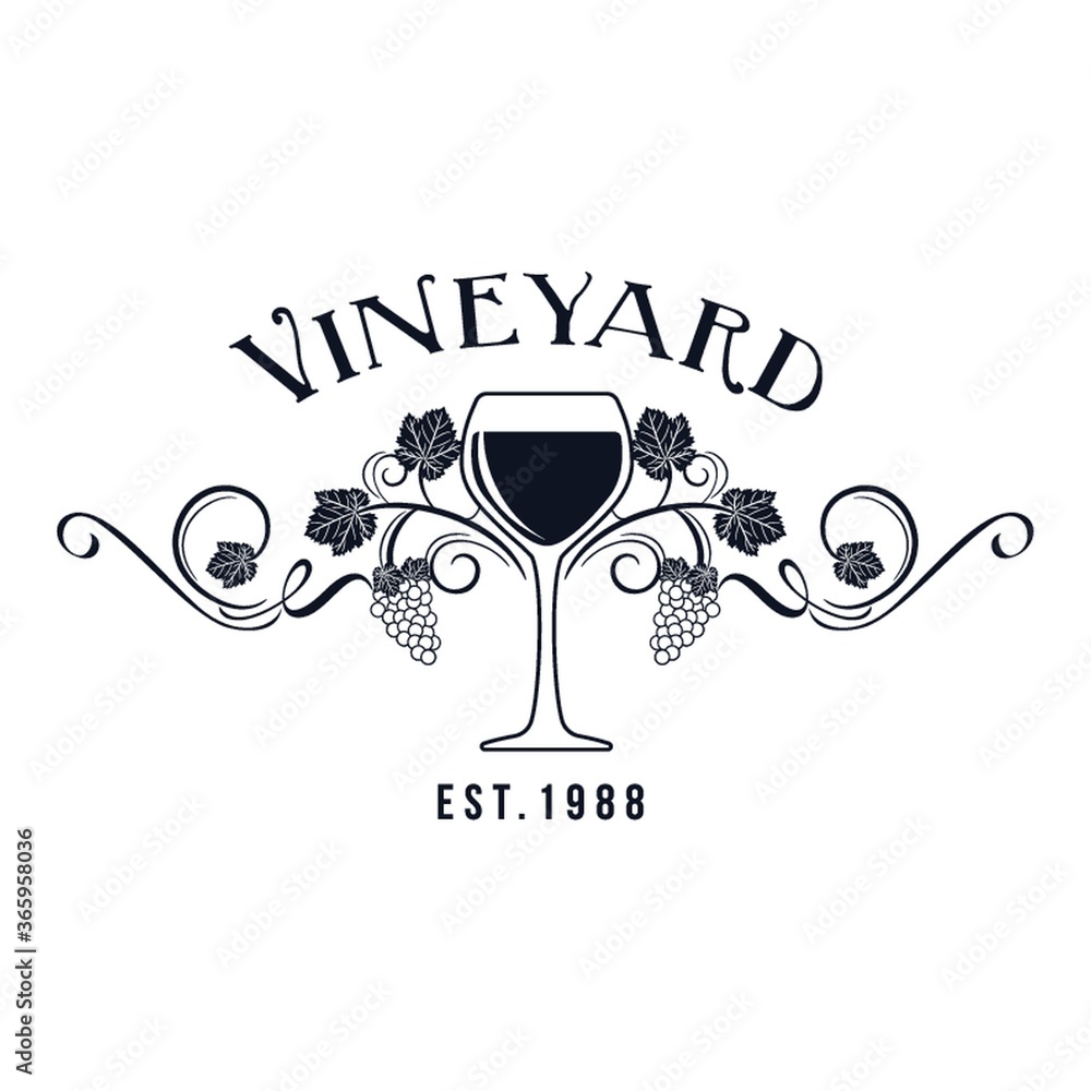 Canvas Prints vineyard label