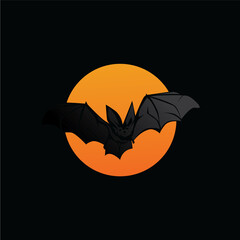 Night Bat Logo Template Design