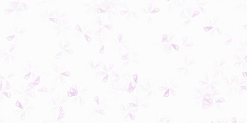 Light purple vector abstract background with leaves.