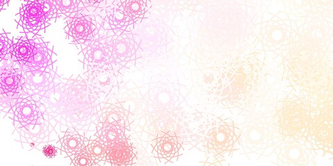 Light Pink vector texture with memphis shapes.