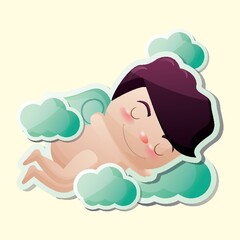 cupid sleeping on clouds
