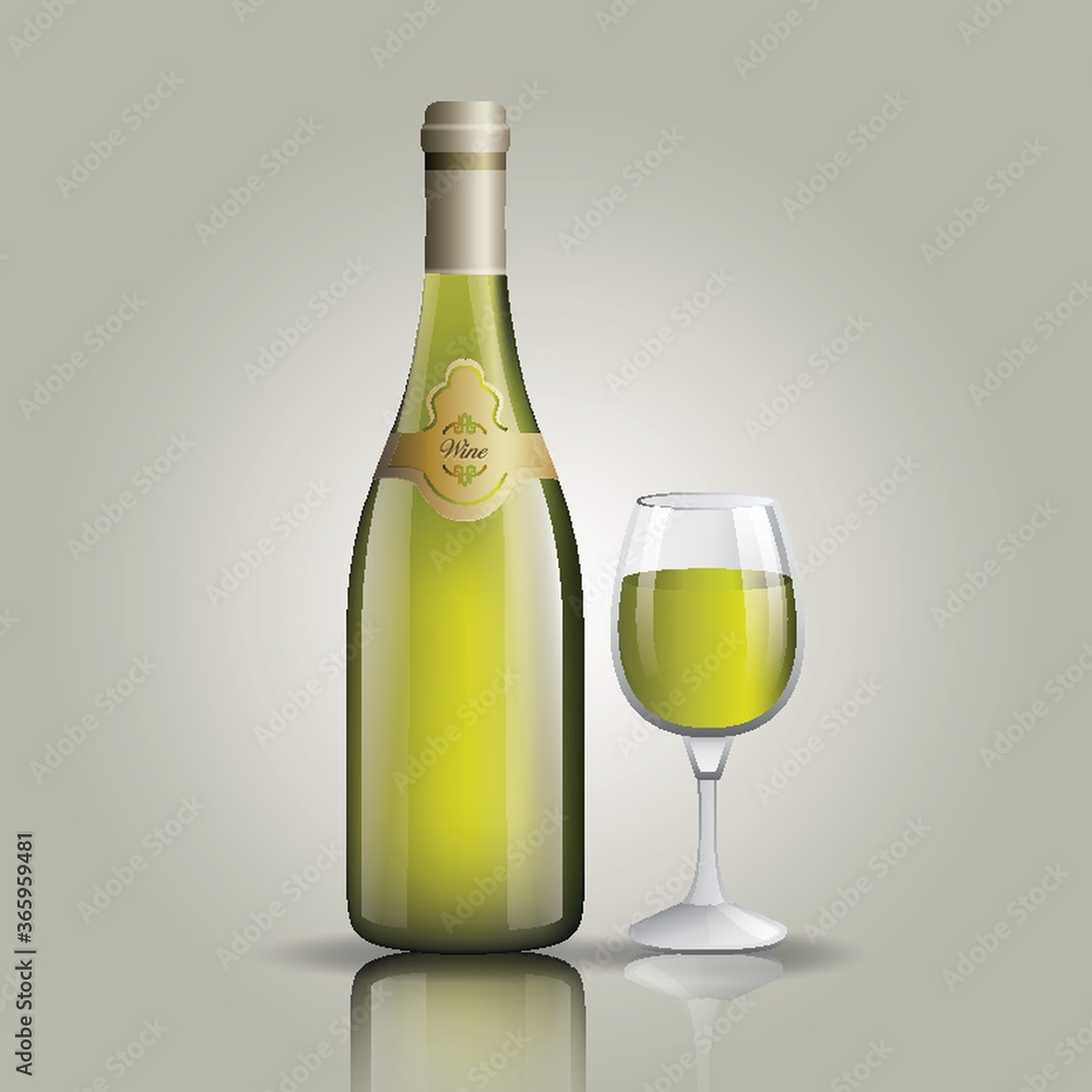 Canvas Prints bottle of wine with glass