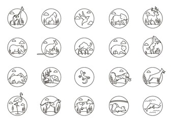 collection of animal icons