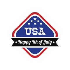 usa happy fourth of july label