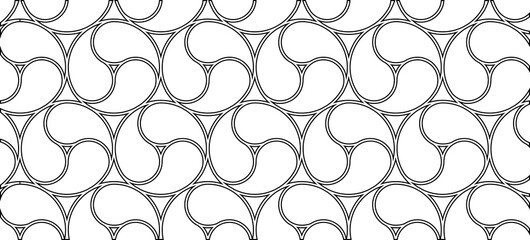 Monochrome Japanese style Tomoe pattern background material