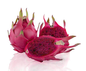 Dragon Fruit isolated on white background. (Pitaya Fruit)