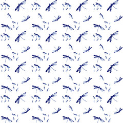 Butterfly illustration composition that form a pattern with squash colour background