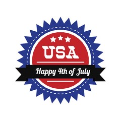 usa happy fourth of july label