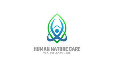 Abstract Human Nature Care Vector Logo