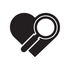 heart with magnifying glass