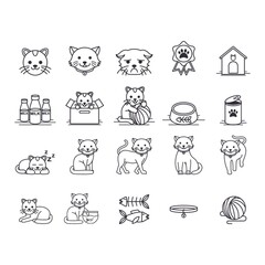 set of cat icons