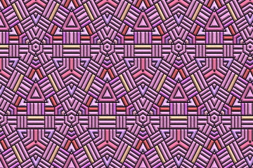 Abstract Labyrinth Pattern Color Tile