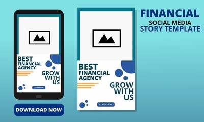 Social media story template design for financial planner agency promotion