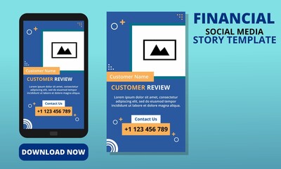 Social media story template design for financial planner agency promotion