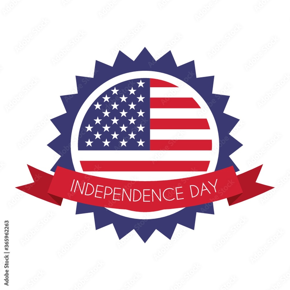 Canvas Prints america independence day label