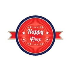 happy fourth of july label