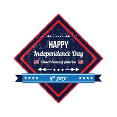 happy independence day usa label