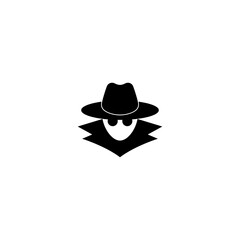 Incognito icon. Browse in private. Spy agent, secret agent, hacker. Vector on isolated white background. EPS 10