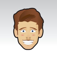 man with embarrassed expression