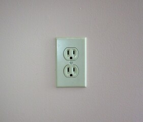 White North American electrical outlet on a wall in the United States of America