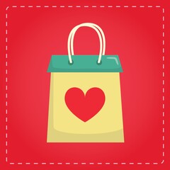 shopping bag with a heart