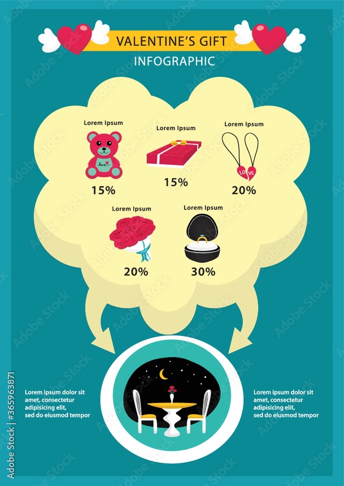 Sticker valentine's day infographic