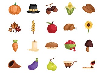 collection of thanksgiving icons