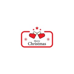 Christmas logo template vector icon design