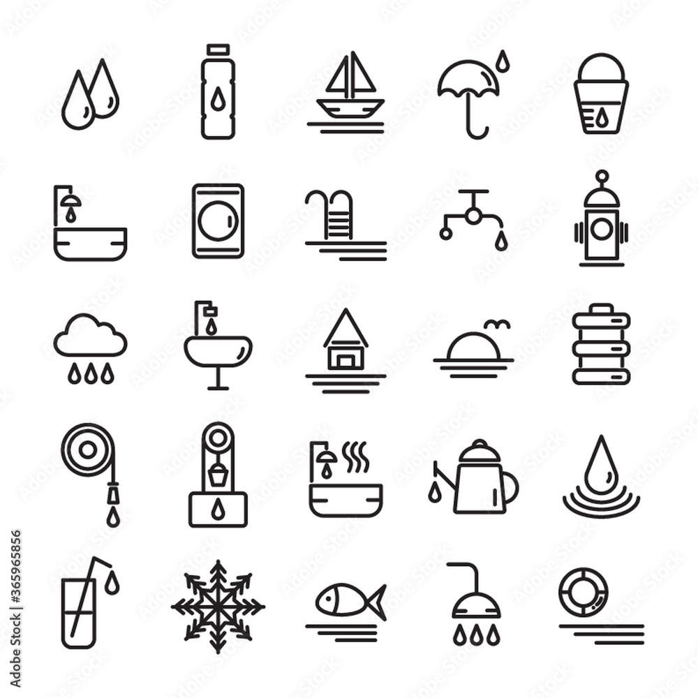 Canvas Prints water related icons set