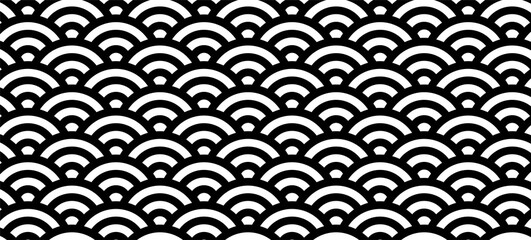 Monochrome Japanese style Qinghai wave background material