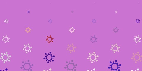 Light Purple, Pink vector template with flu signs.