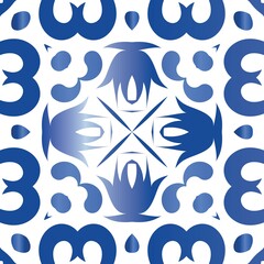 Ethnic ceramic tile in portuguese azulejo.