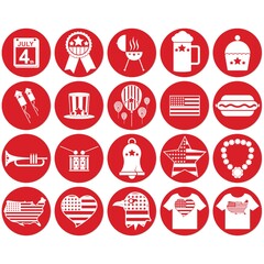 Fototapeta premium collection of usa independence day icons