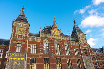 Amsterdam Centraal, main railway station in Amsterdam, capital of Netherlands