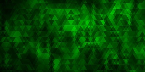 Dark Green vector background with lines, triangles.