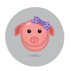 pig with hair clip