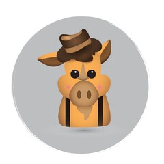 horse with a hat and braces