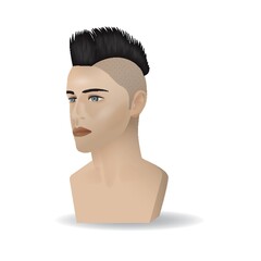 hair wig on the mannequin