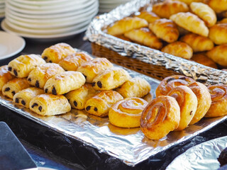 Different breads on restaurant buffet catering table