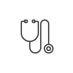 Stethoscope line icon. linear style sign for mobile concept and web design. Medical diagnostic stethoscope outline vector icon. Symbol, logo illustration. Vector graphics