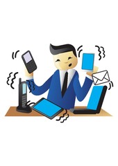 businessman with heavy work