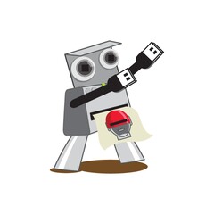 instant camera robot photograph