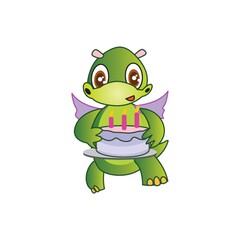 dragon with birthday cake