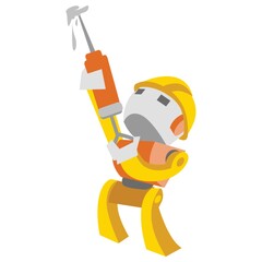 worker drilling holes