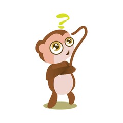 Fototapeta premium monkey in doubtful mood