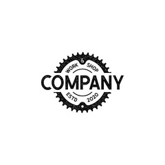 Bicycle club, bike shop, gear logo vintage retro design vector