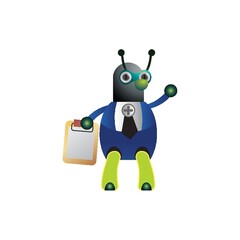 doctor ant holding clip board