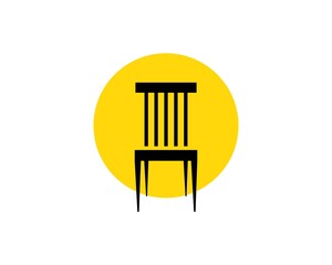 Abstract chair with yellow circle